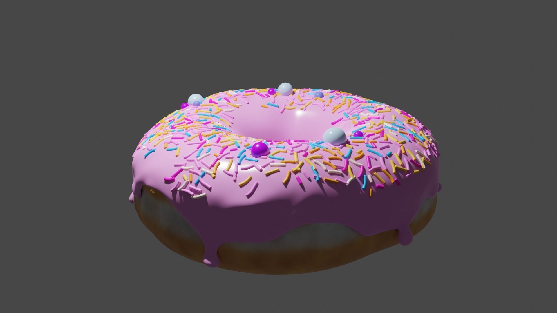 Strawberry Donut 3D model_2