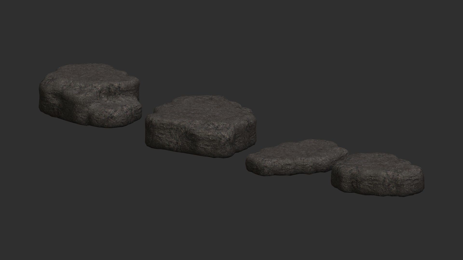 Cave Platform 1 - 4 Combo - Base Low-poly 3D model_10