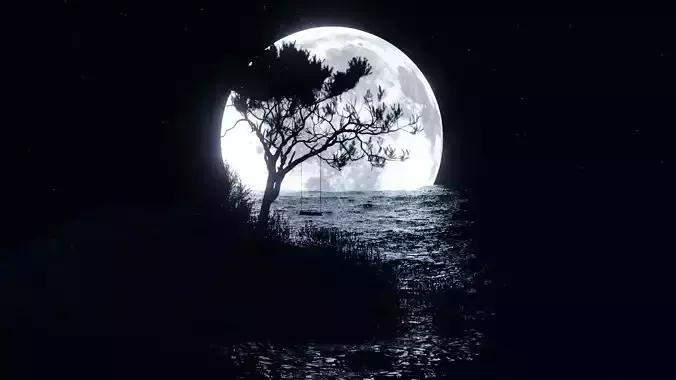 moon Animation blend file render cycles 3D model