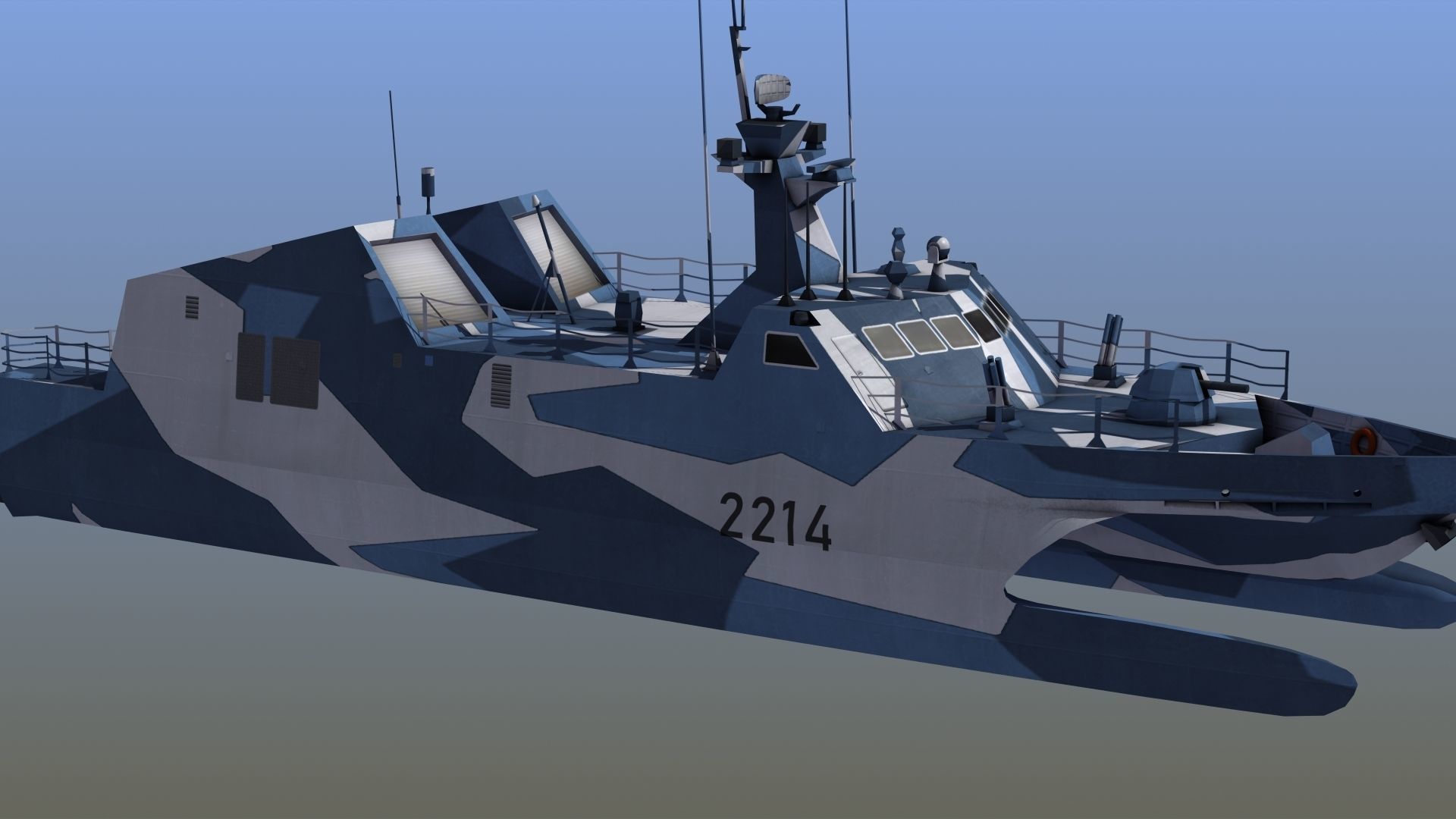 Type 22 Houbei Missile Boat 3D model_6
