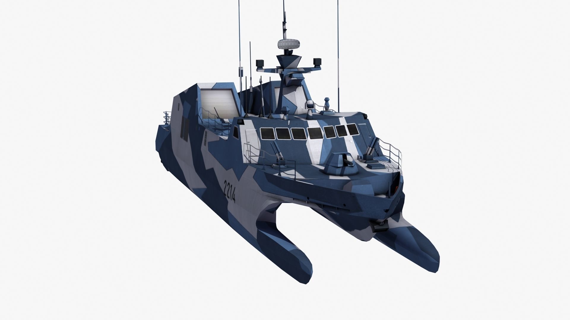 Type 22 Houbei Missile Boat 3D model_30