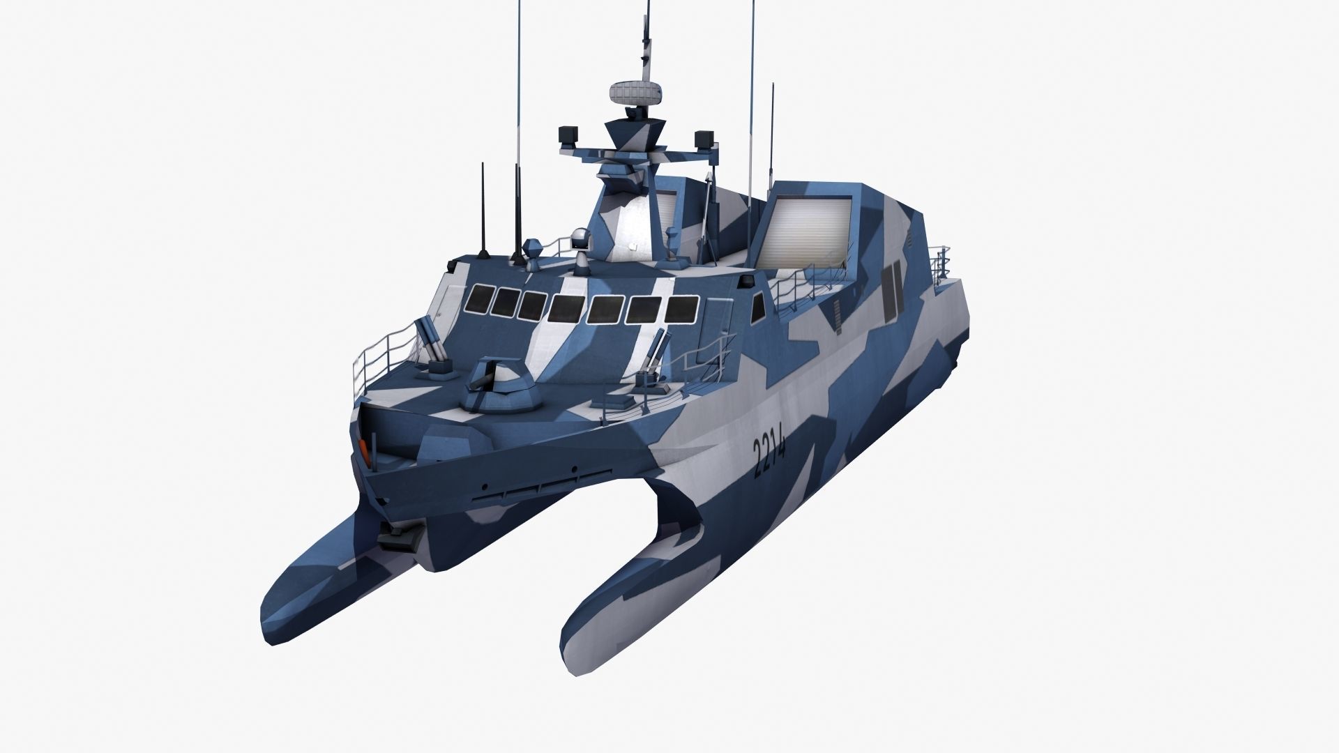 Type 22 Houbei Missile Boat 3D model_32