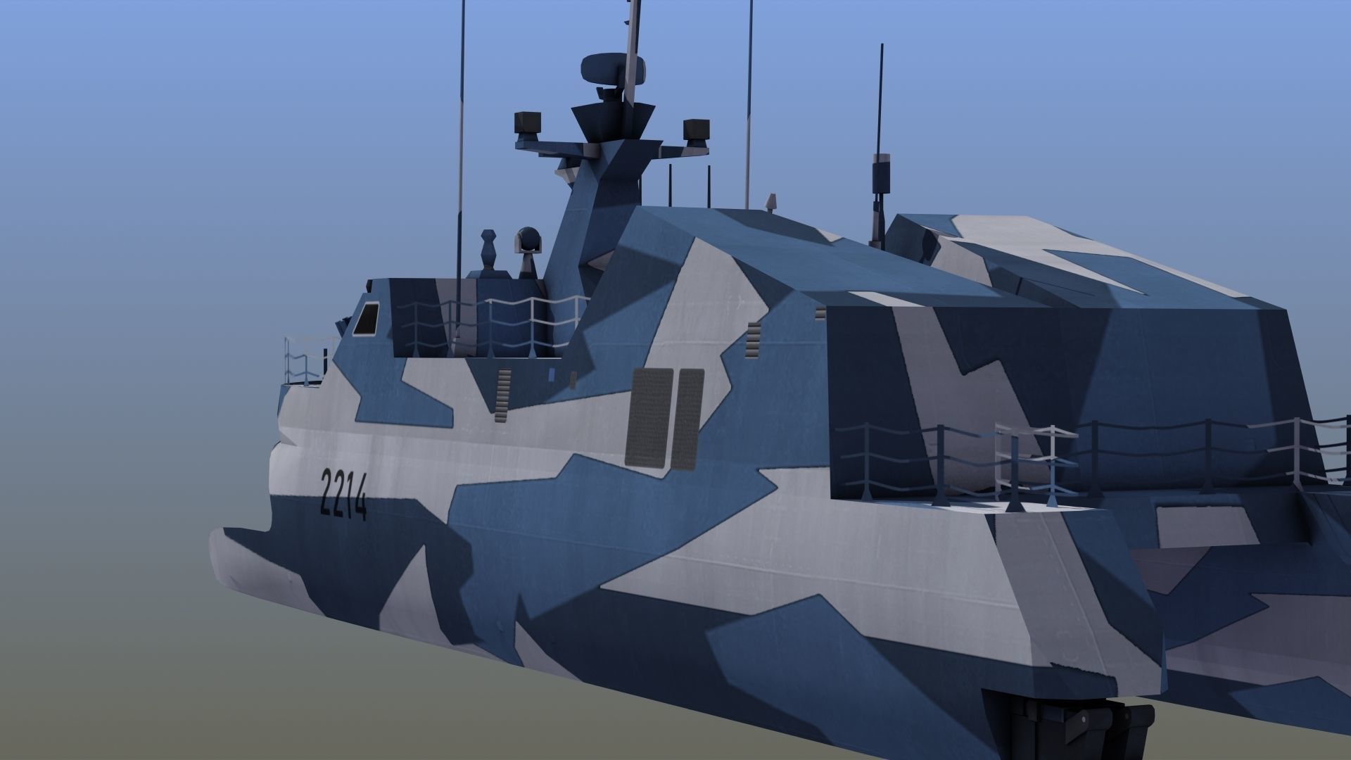 Type 22 Houbei Missile Boat 3D model_2