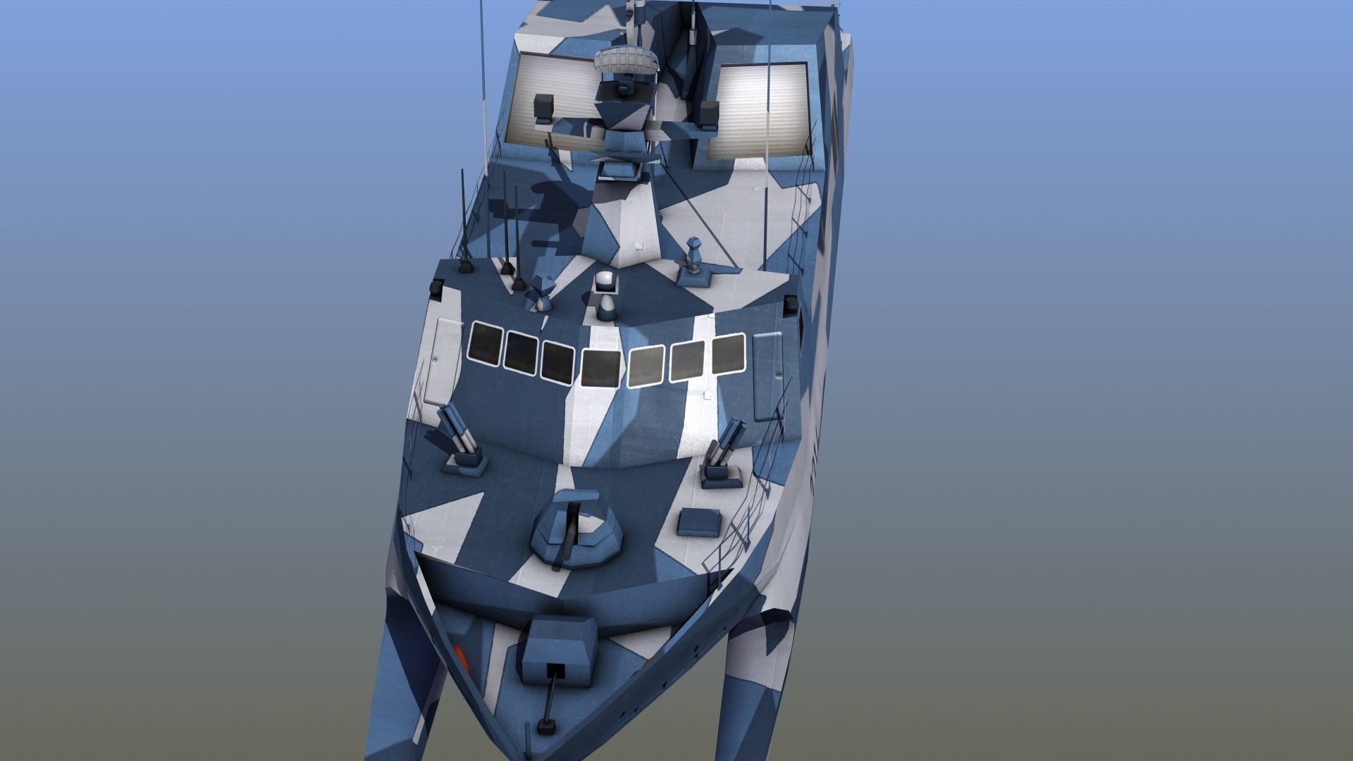 Type 22 Houbei Missile Boat 3D model_16
