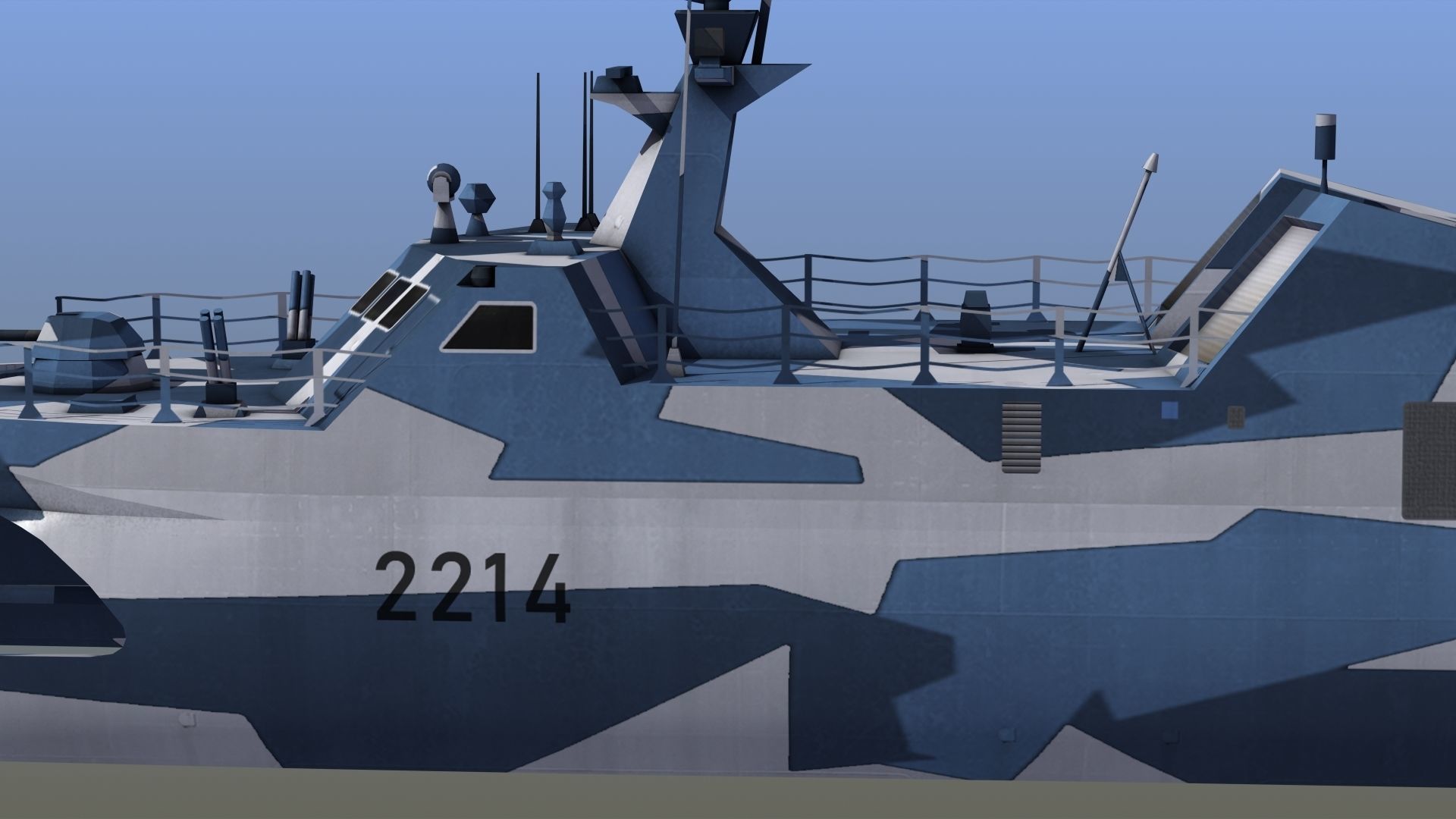 Type 22 Houbei Missile Boat 3D model_9