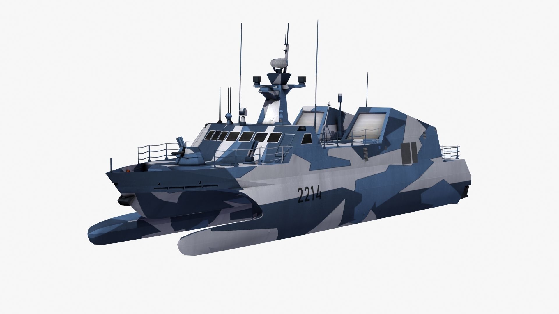 Type 22 Houbei Missile Boat 3D model_33