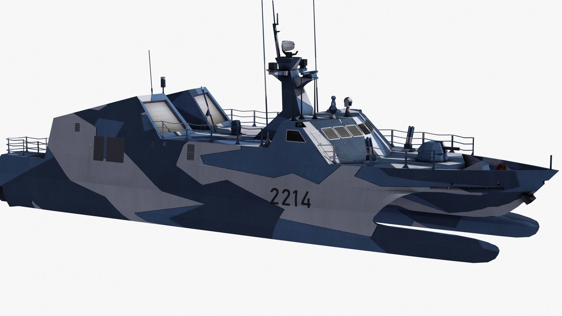 Type 22 Houbei Missile Boat 3D model_28