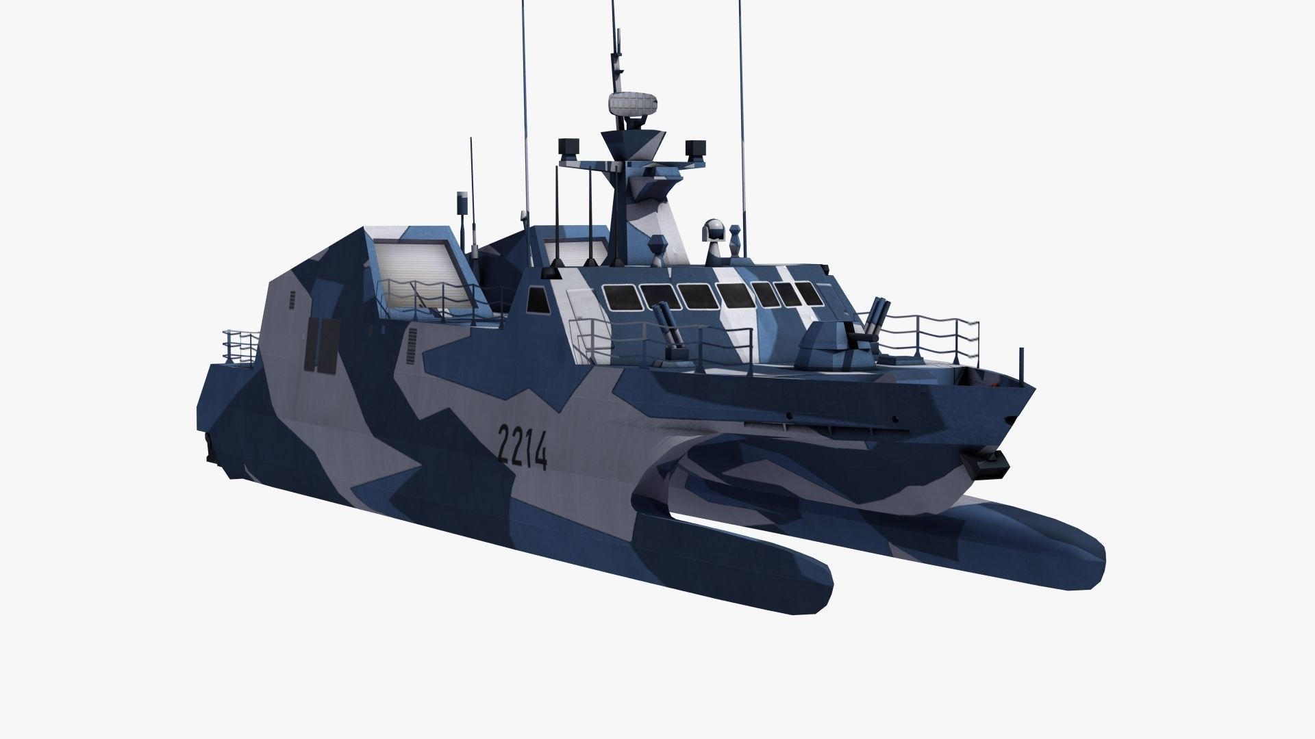 Type 22 Houbei Missile Boat 3D model_29