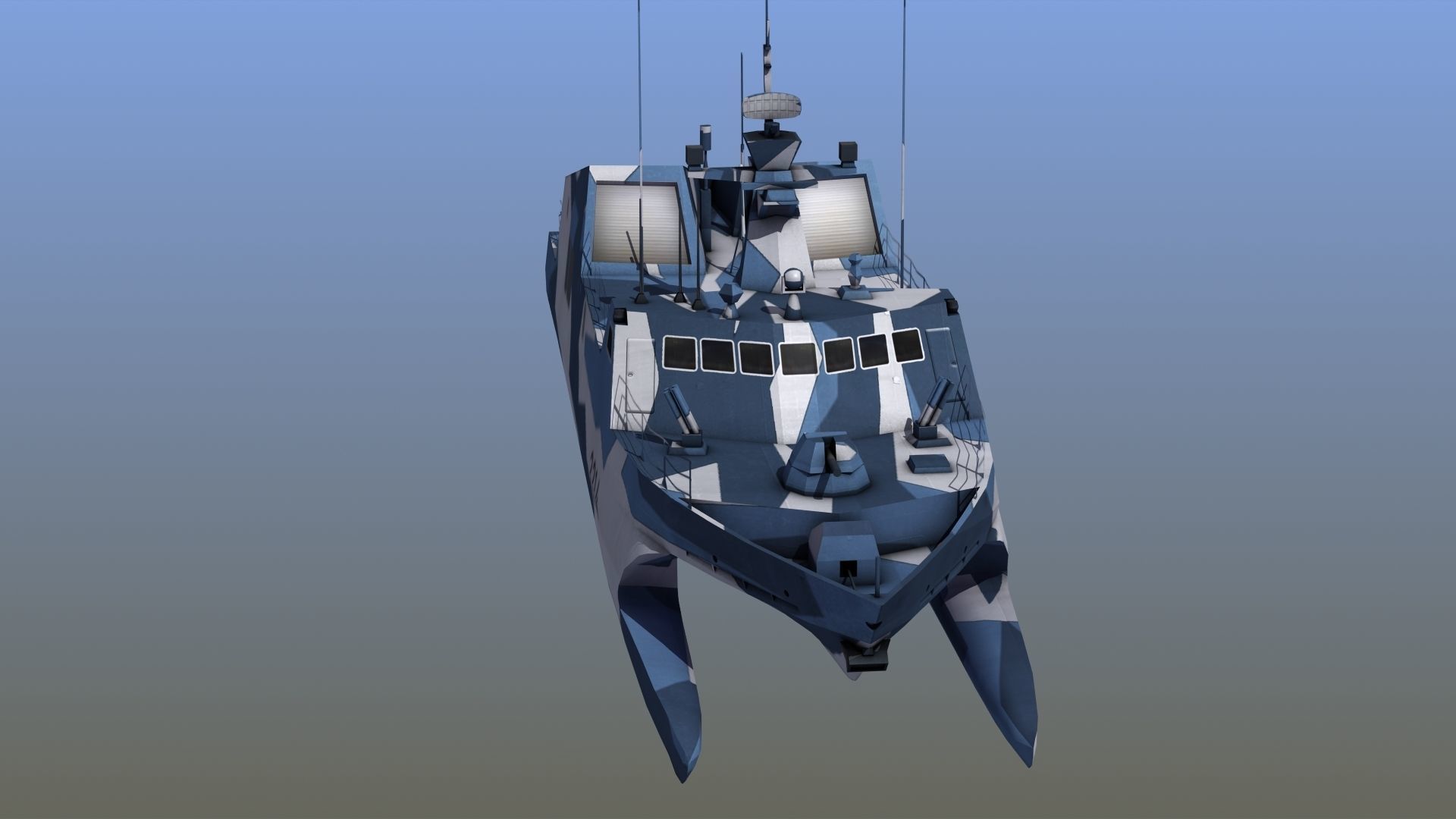 Type 22 Houbei Missile Boat 3D model_13