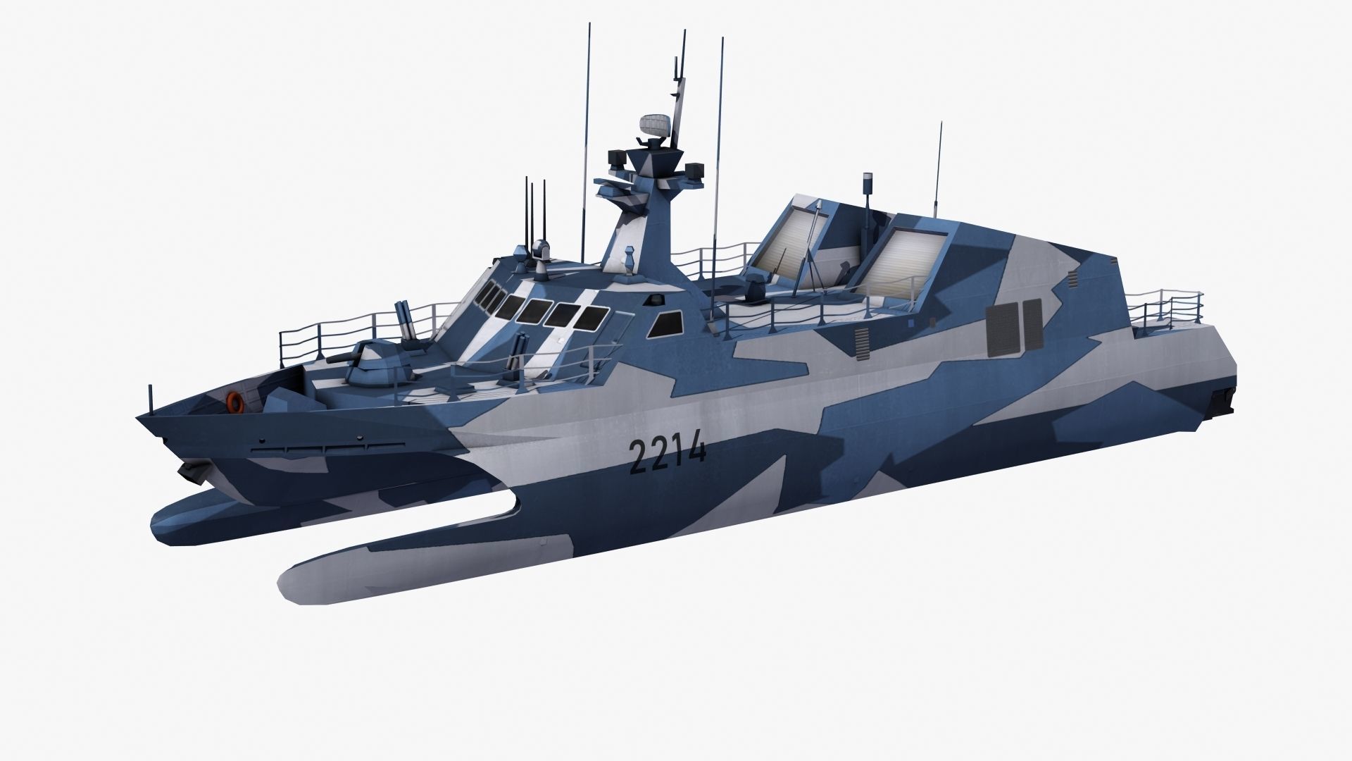 Type 22 Houbei Missile Boat 3D model_19