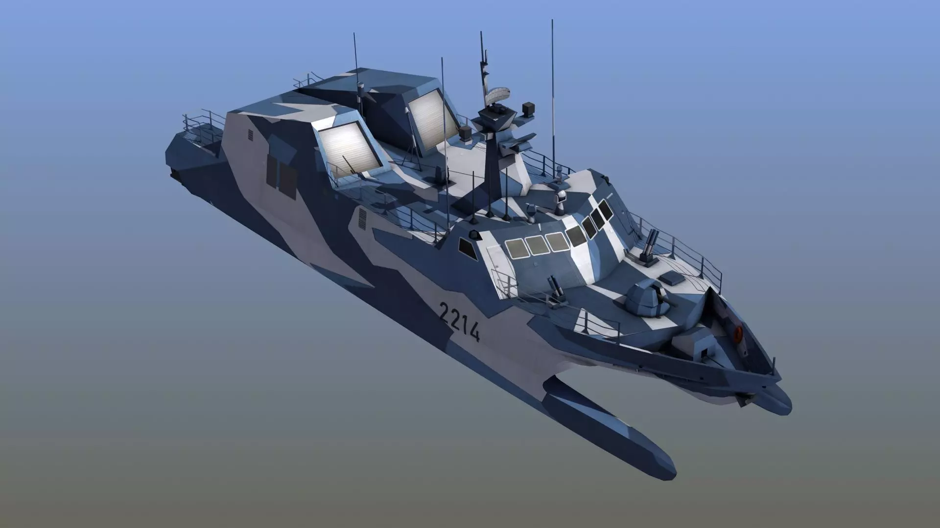 Type 22 Houbei Missile Boat 3D model_0