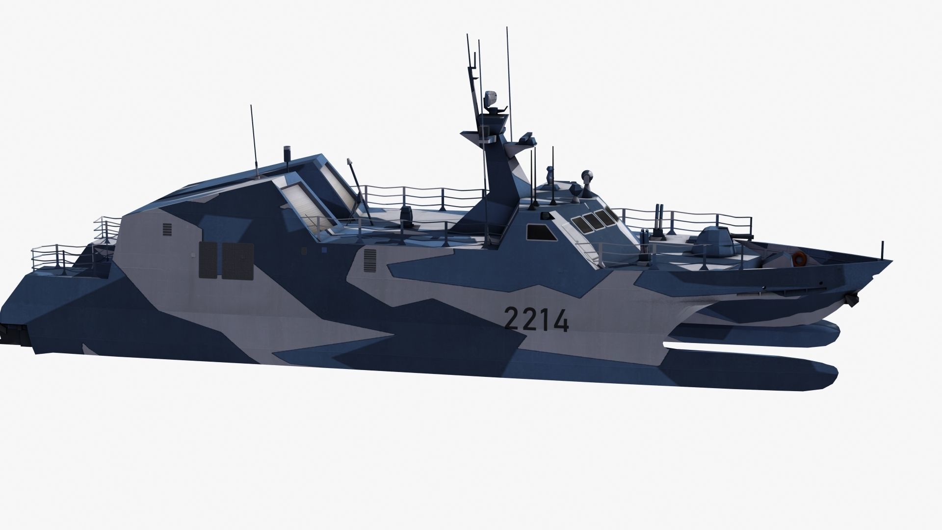 Type 22 Houbei Missile Boat 3D model_27