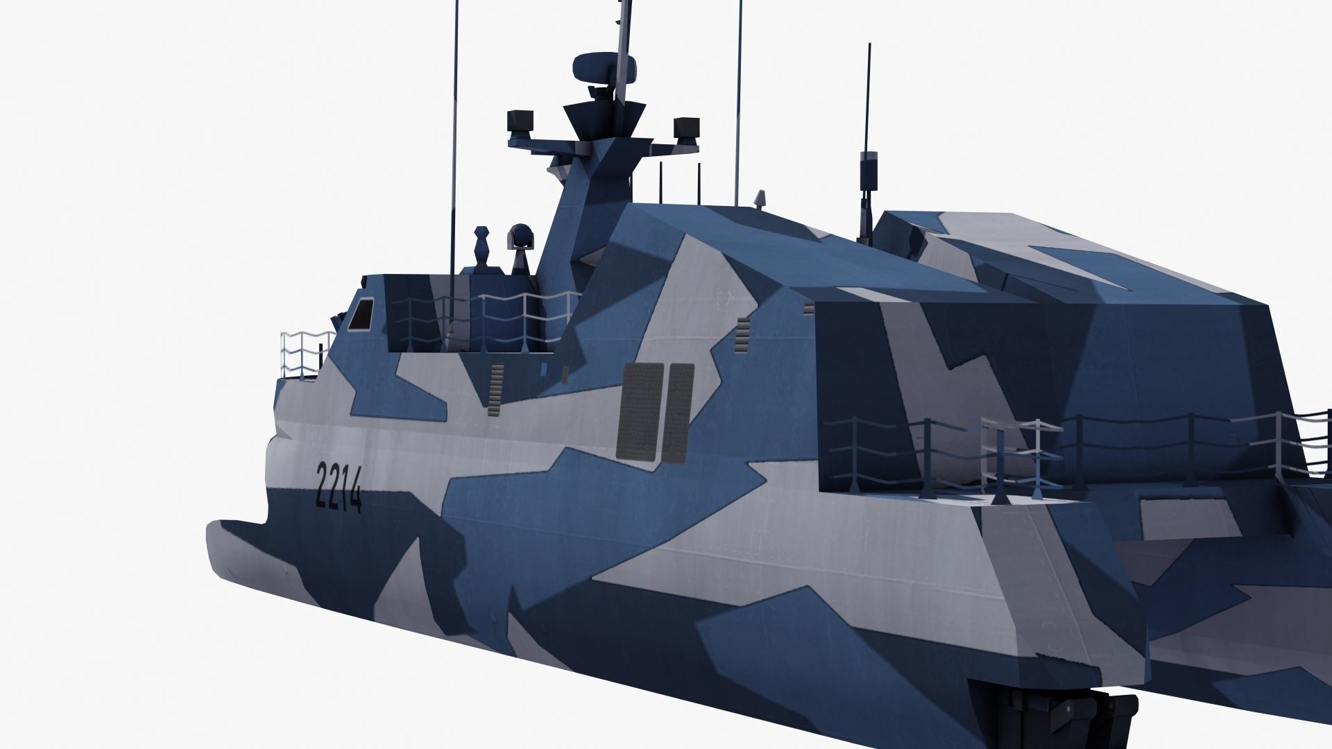 Type 22 Houbei Missile Boat 3D model_21