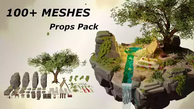 Stylized Props Pack - over 100 QUALITY MESHES