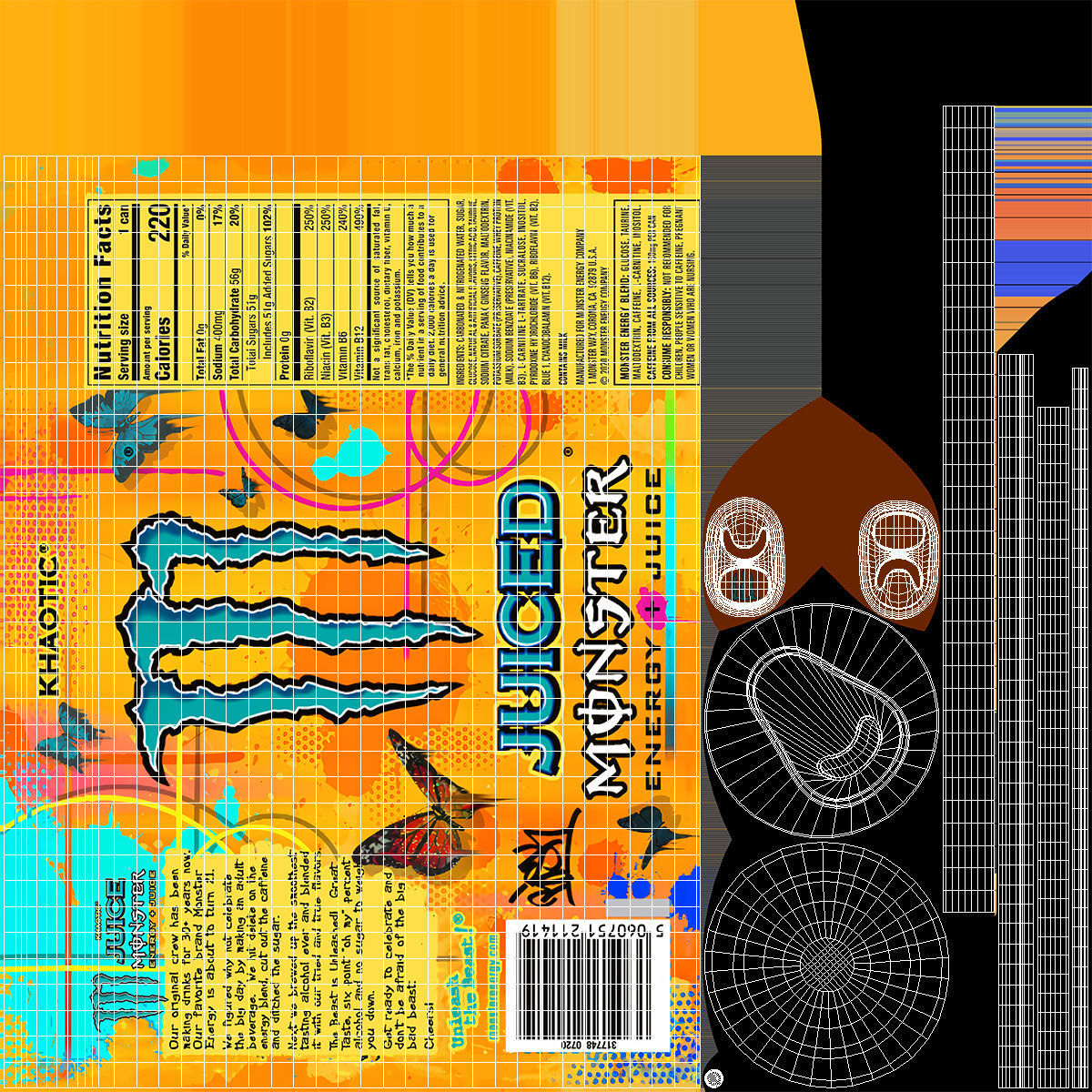 Monster Energy Juice Khaotic 3D model_13