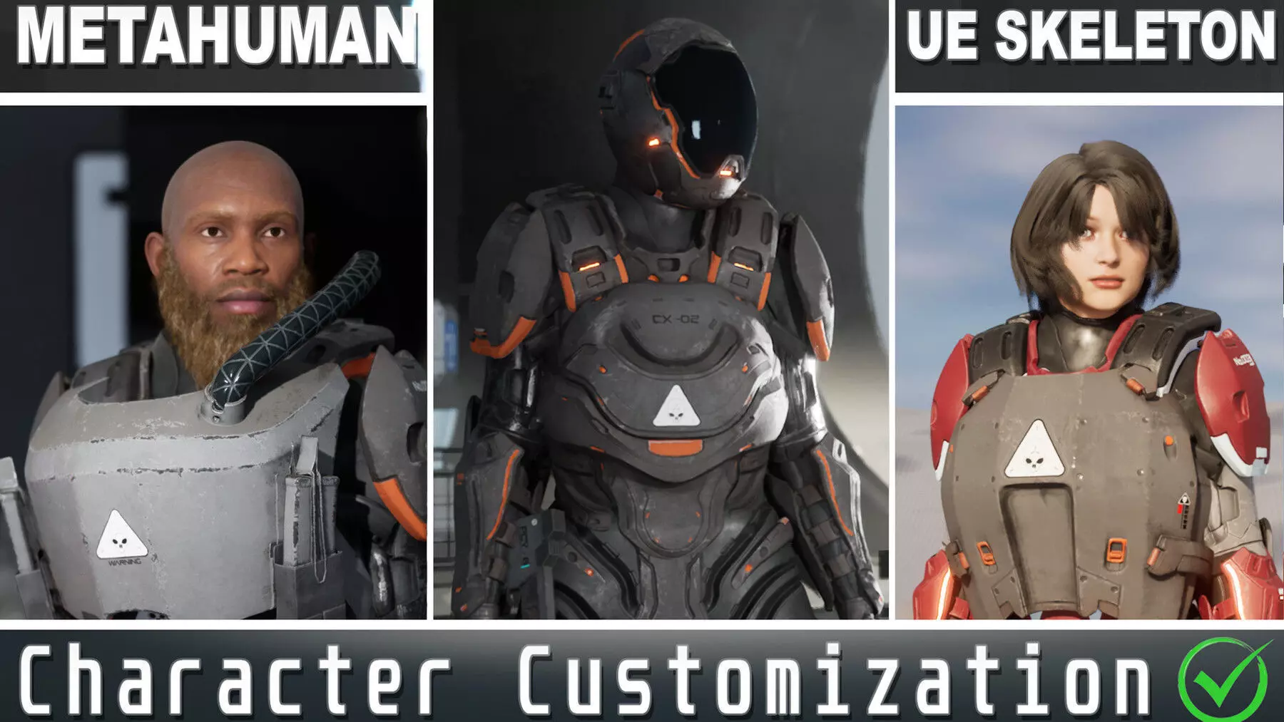 Modular Sci-Fi Warriors Low-poly 3D model_0