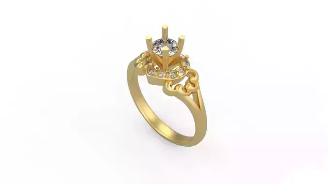 Woman Solitaire Ring 913