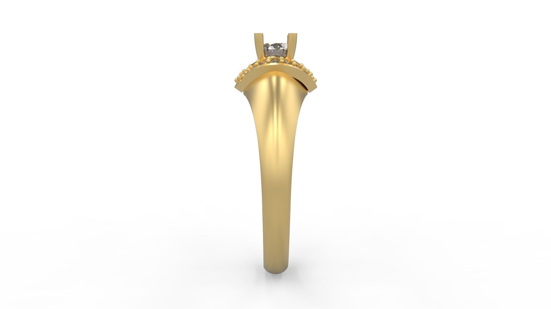 Woman Solitaire Ring 912 3D print model_2