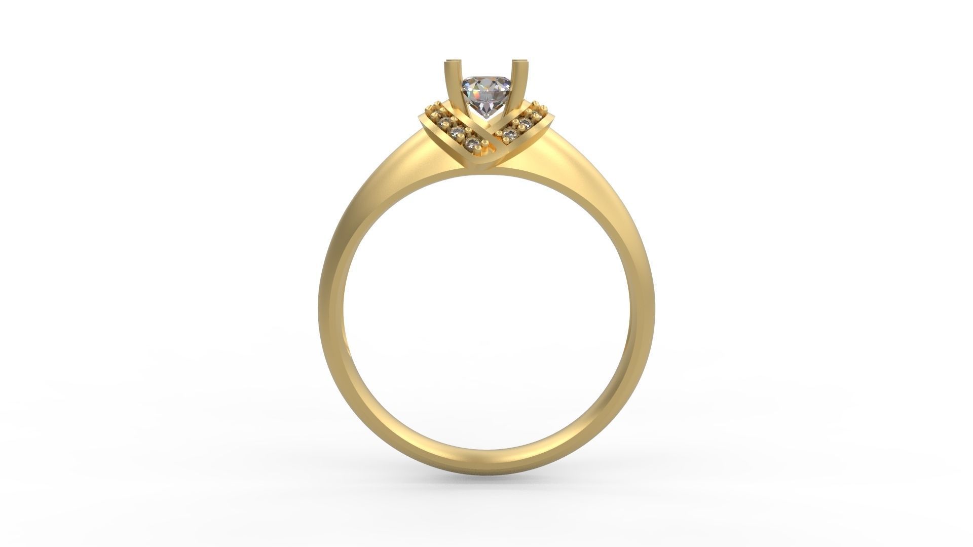 Woman Solitaire Ring 912 3D print model_1