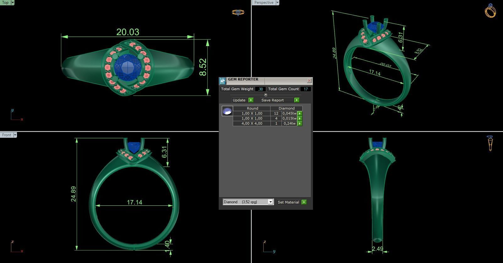 Woman Solitaire Ring 912 3D print model_5