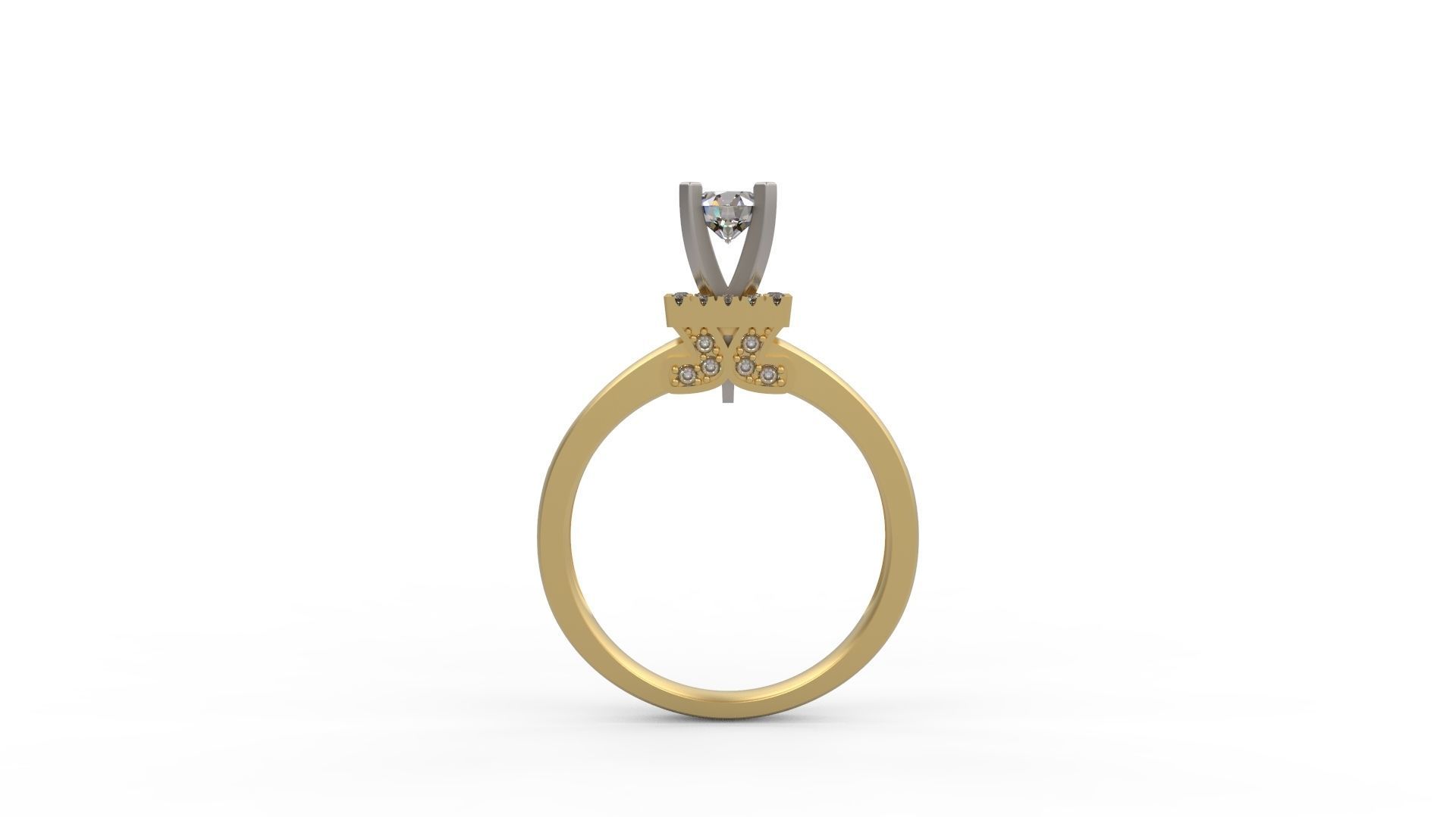 Woman Solitaire Ring 942 3D print model_1