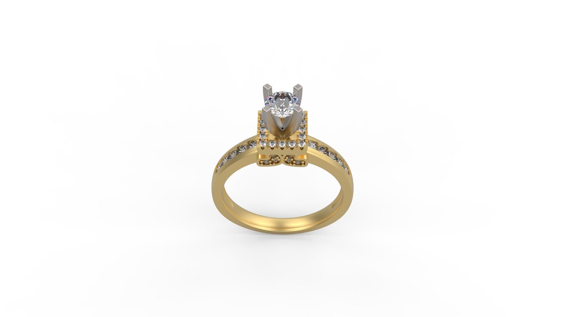 Woman Solitaire Ring 942 3D print model_3