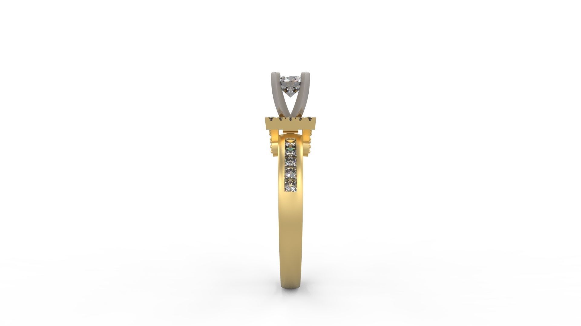 Woman Solitaire Ring 942 3D print model_2