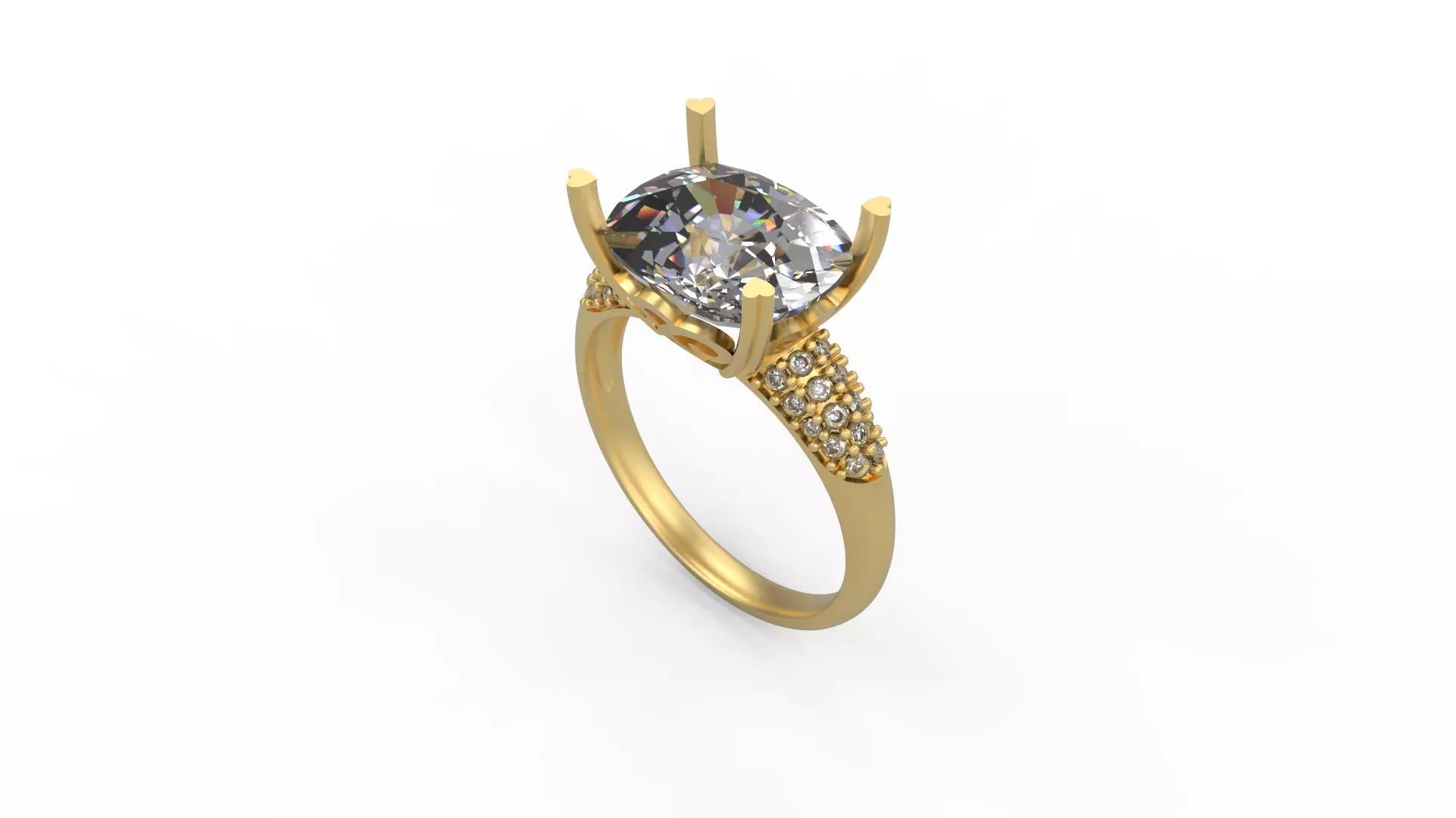 Woman Solitaire Ring 899 3D print model_0