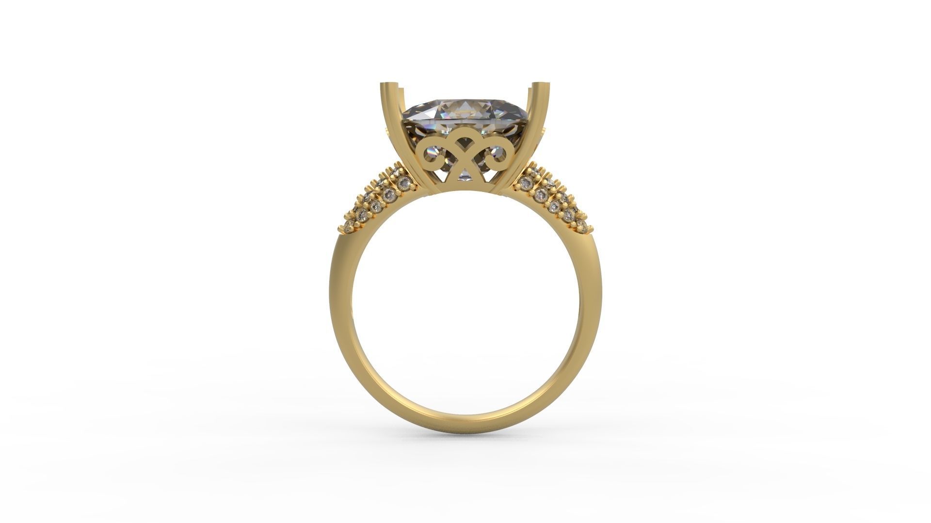 Woman Solitaire Ring 899 3D print model_1