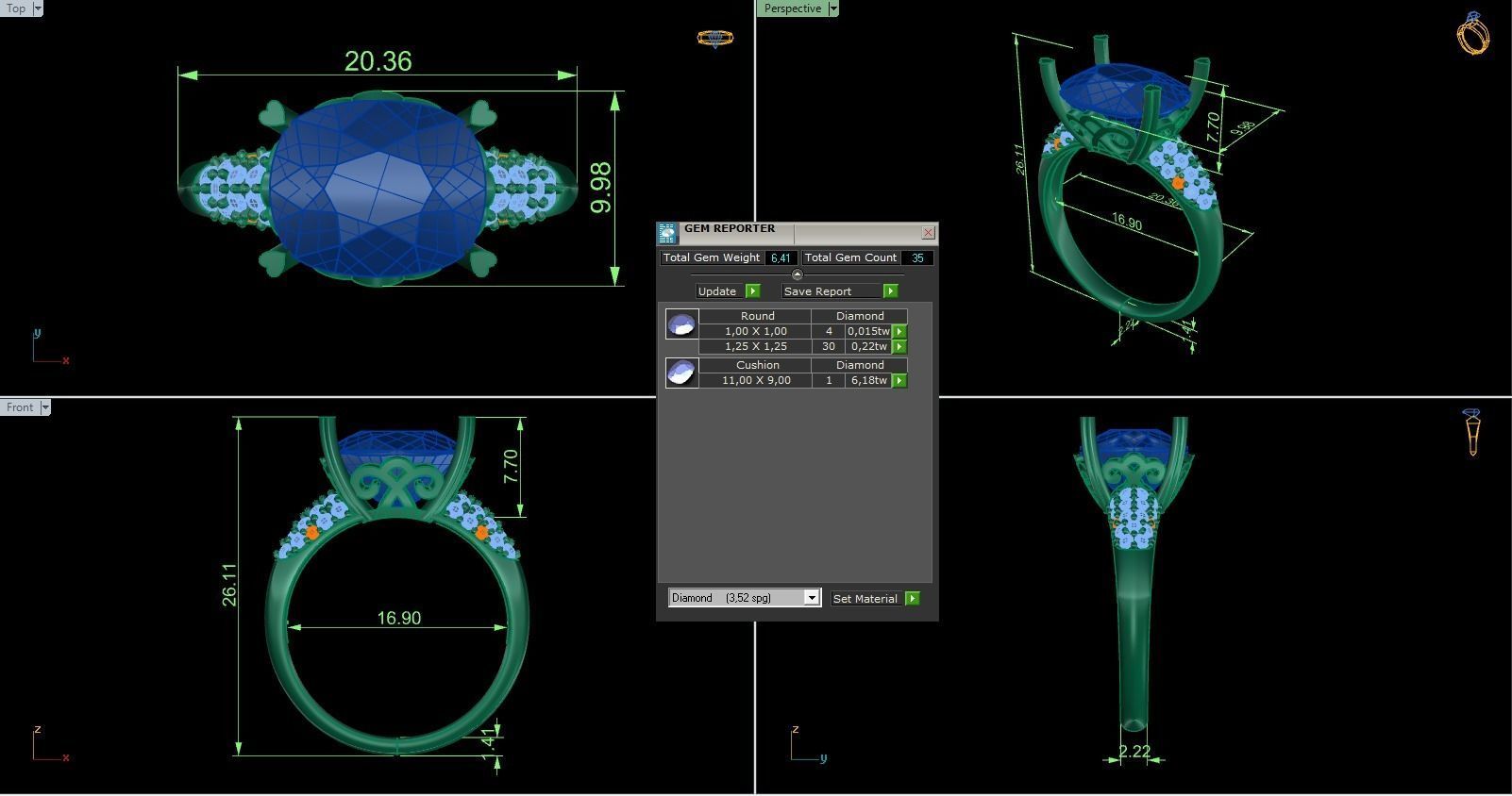 Woman Solitaire Ring 899 3D print model_5