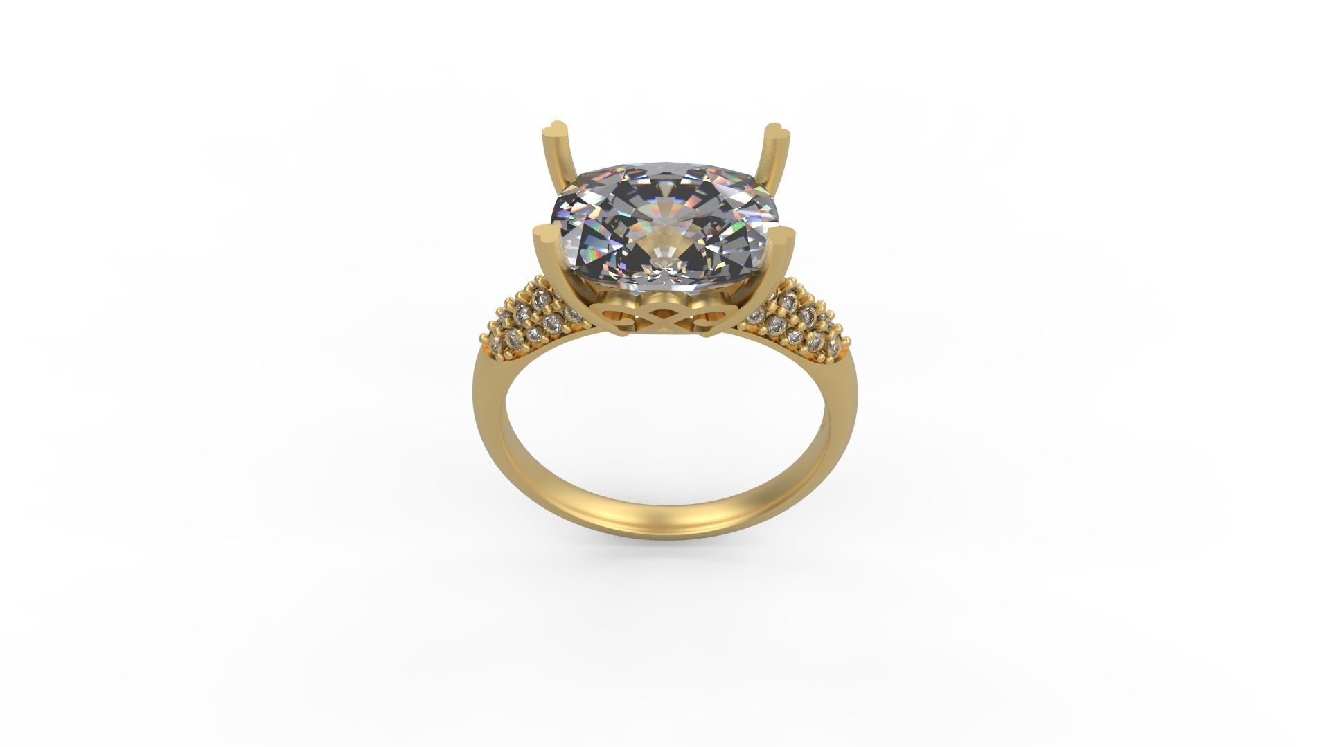 Woman Solitaire Ring 899 3D print model_3