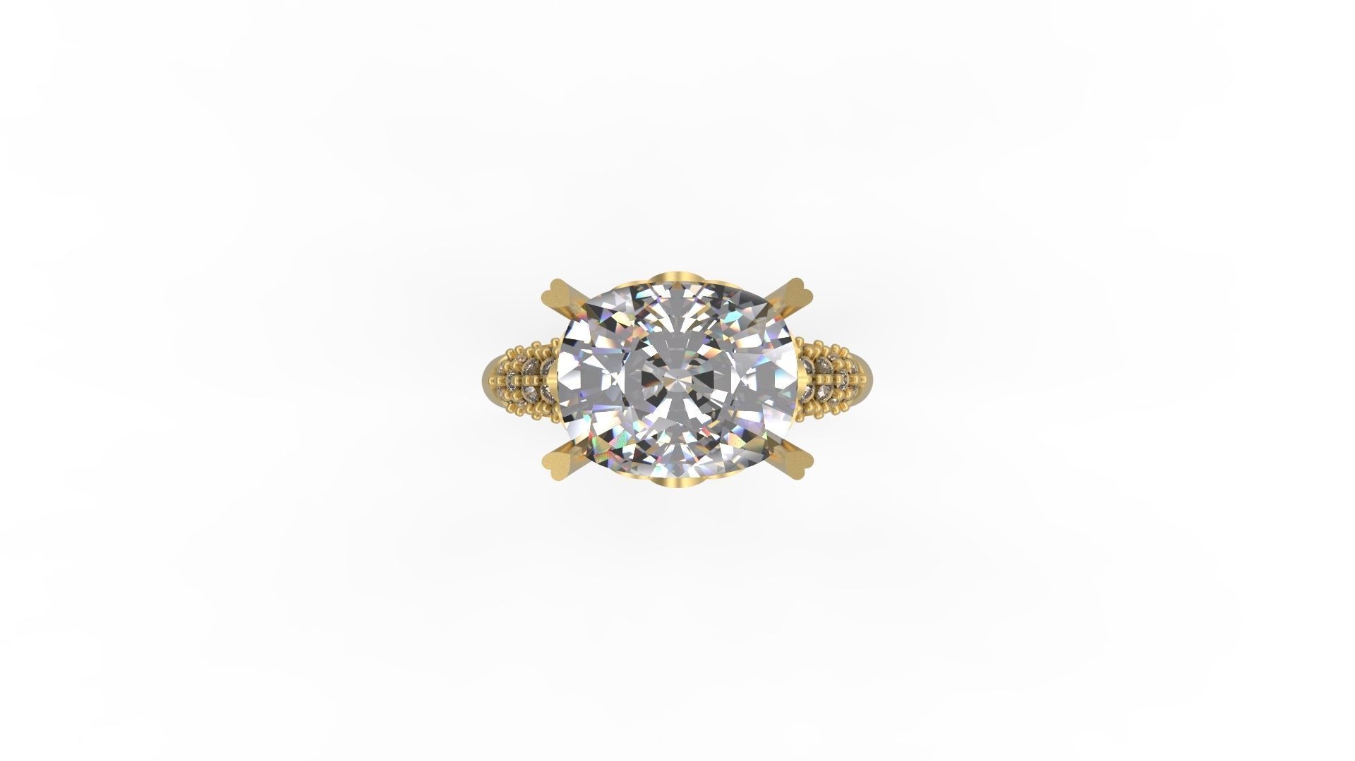 Woman Solitaire Ring 899 3D print model_4