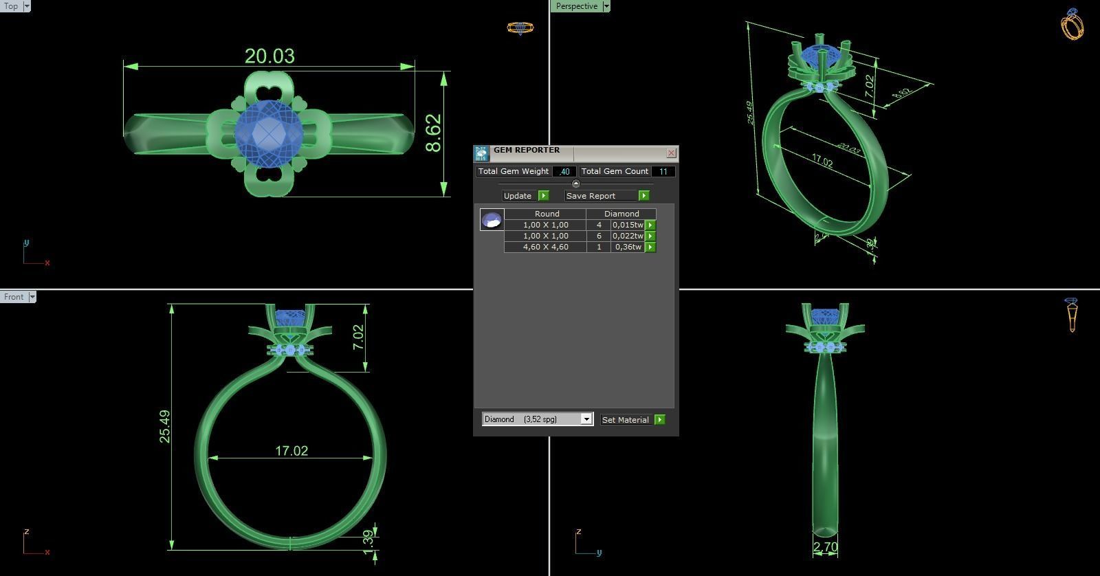 Woman Solitaire Ring 896 3D print model_5