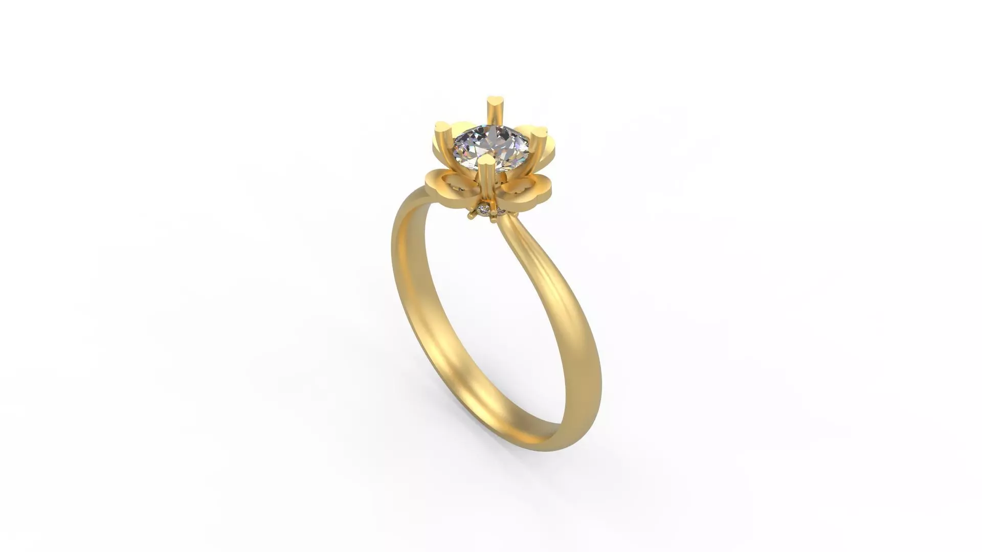 Woman Solitaire Ring 896 3D print model_0