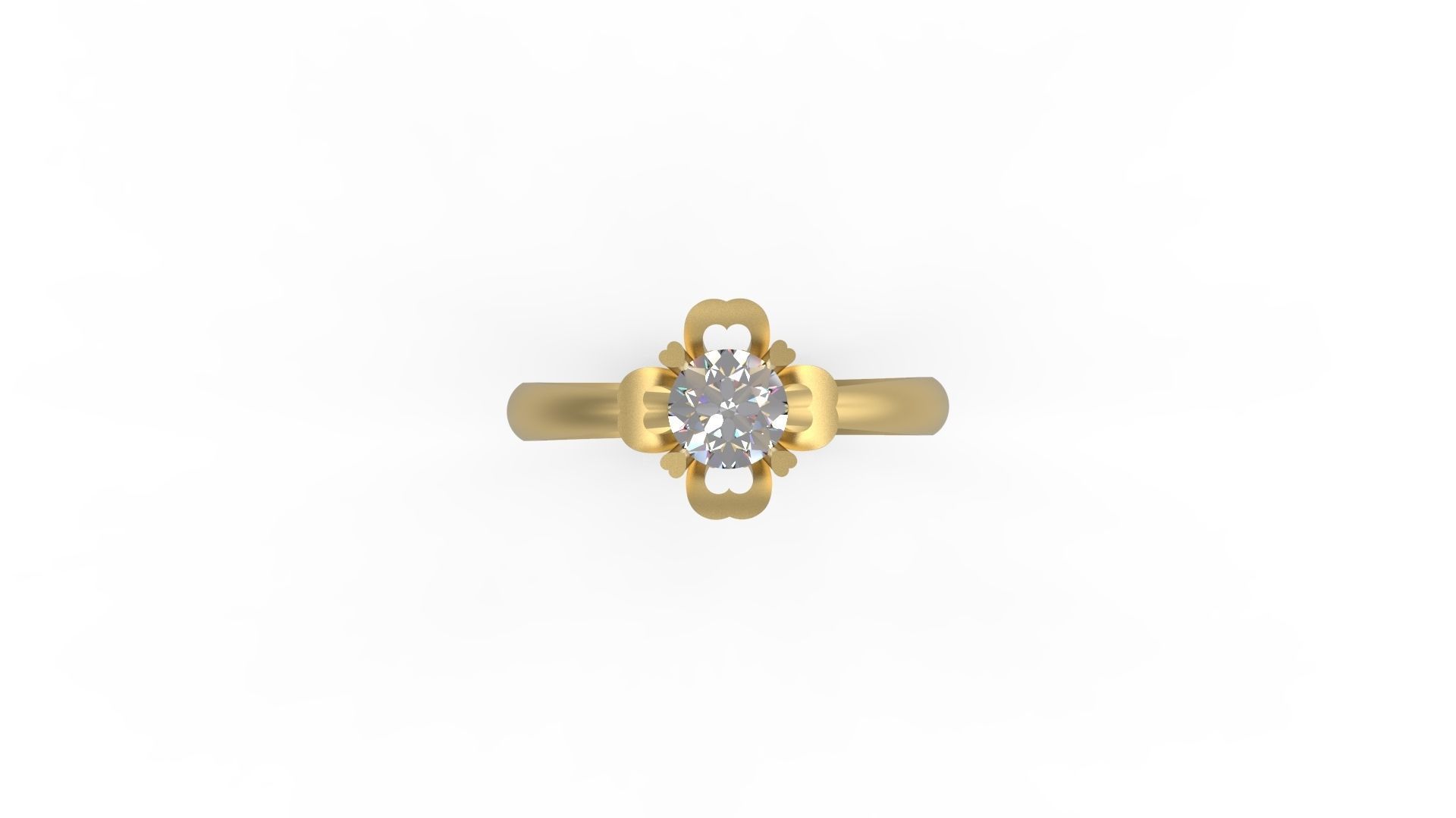 Woman Solitaire Ring 896 3D print model_4