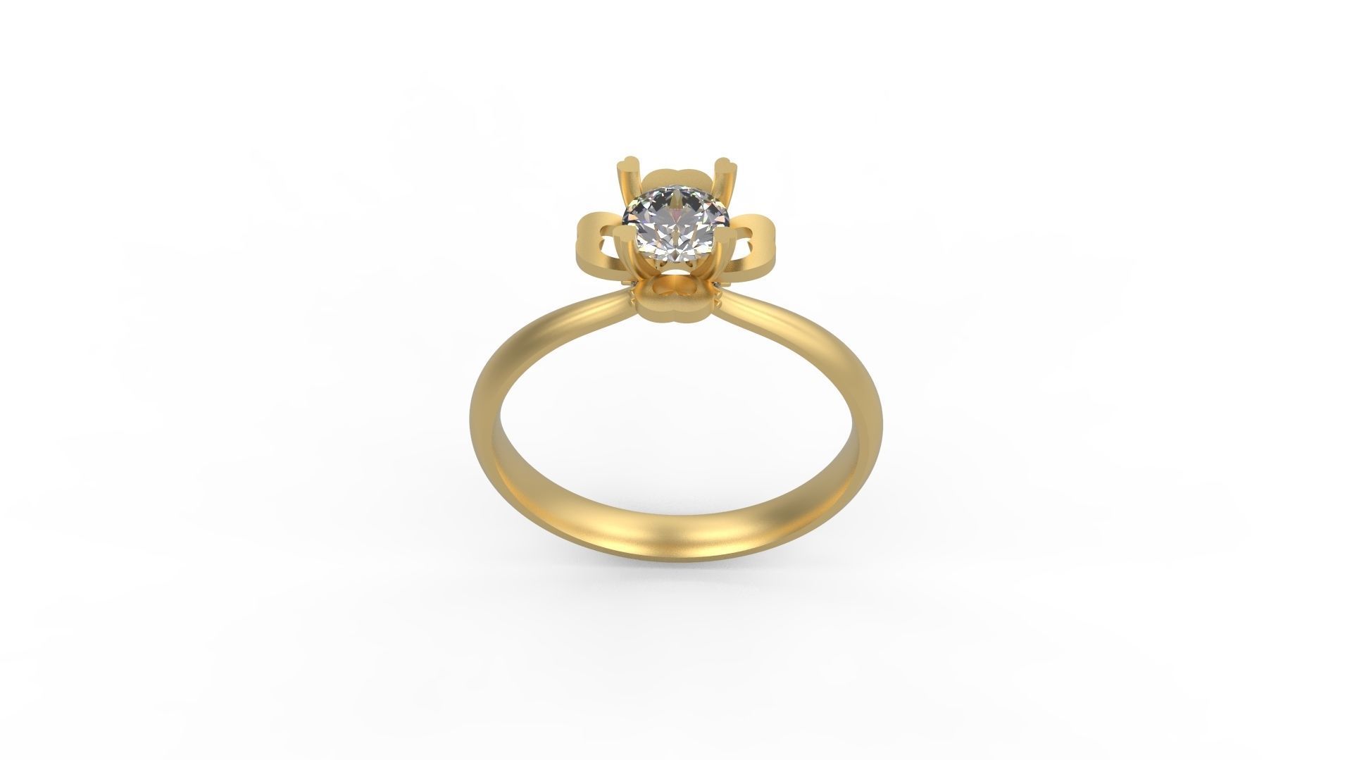 Woman Solitaire Ring 896 3D print model_3