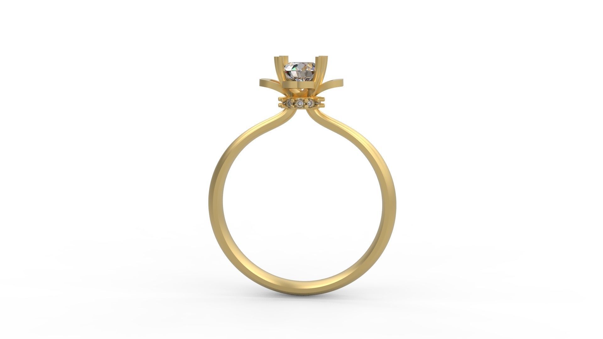 Woman Solitaire Ring 896 3D print model_1