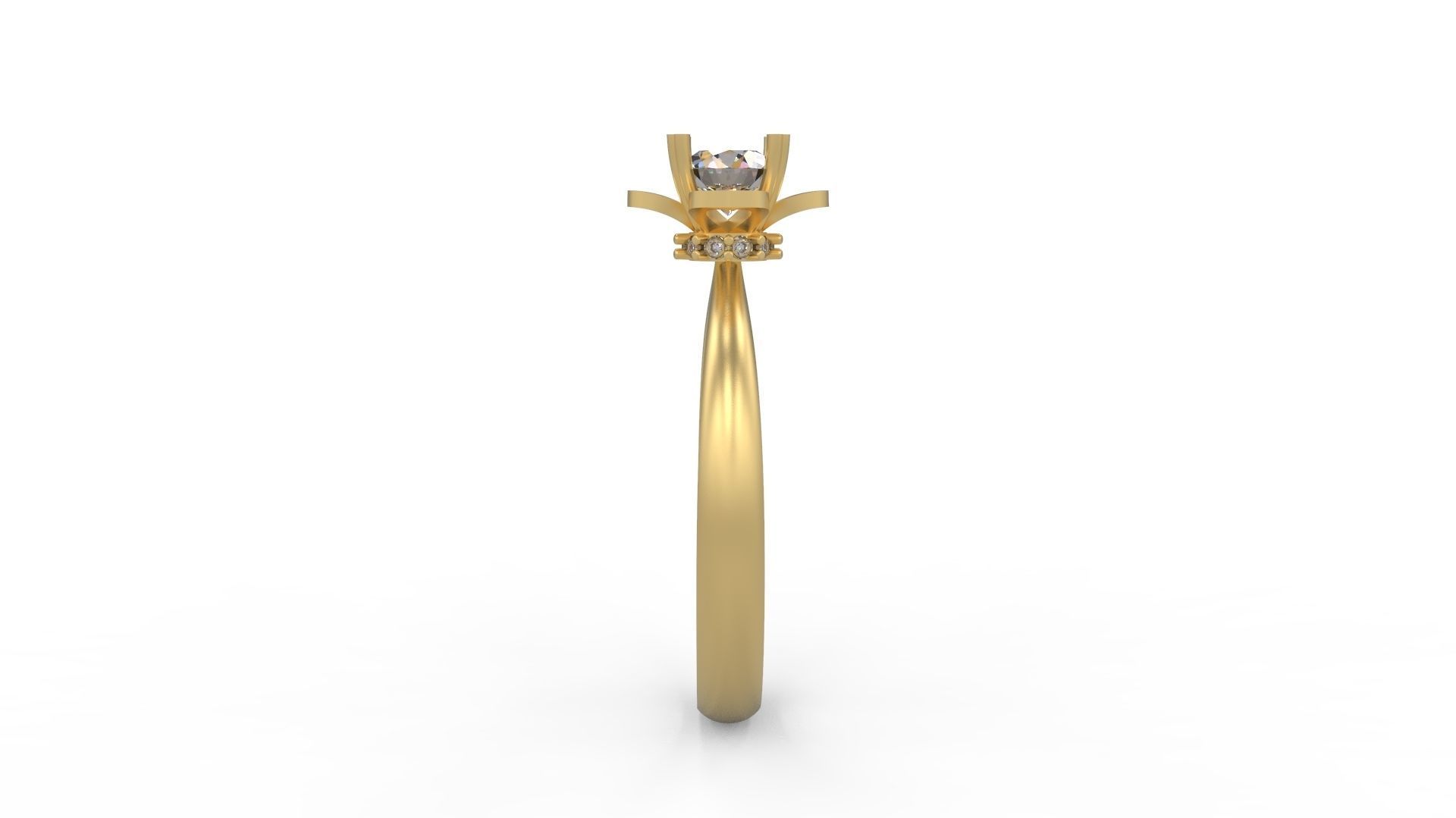 Woman Solitaire Ring 896 3D print model_2