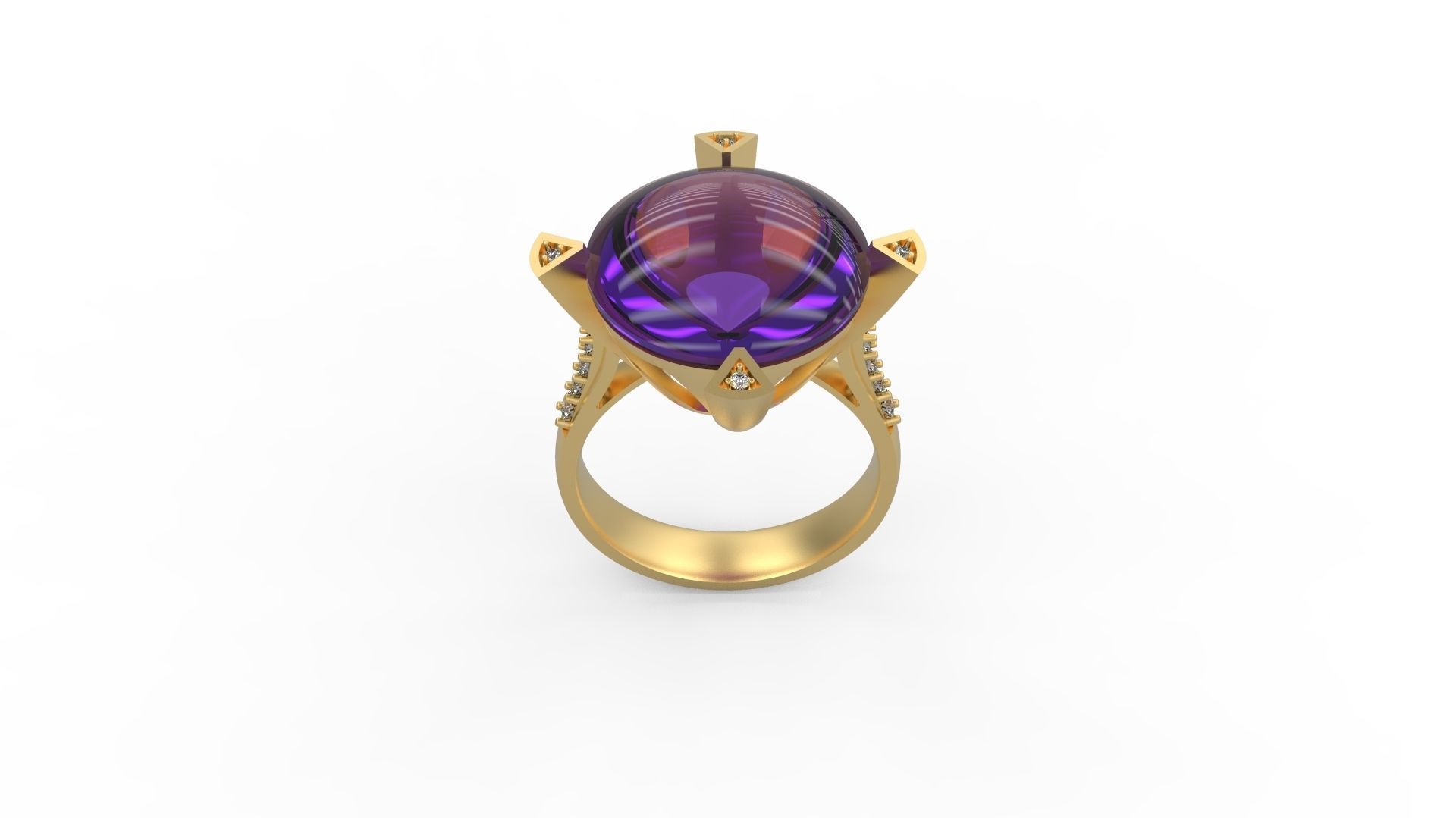 Woman Solitaire Ring 893 3D print model_3