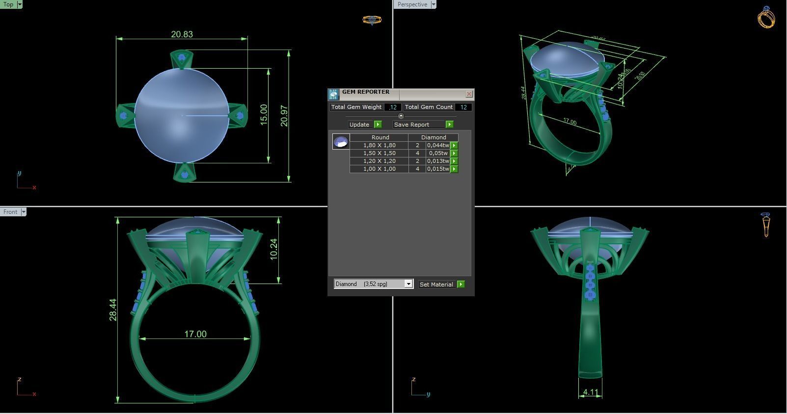 Woman Solitaire Ring 893 3D print model_5