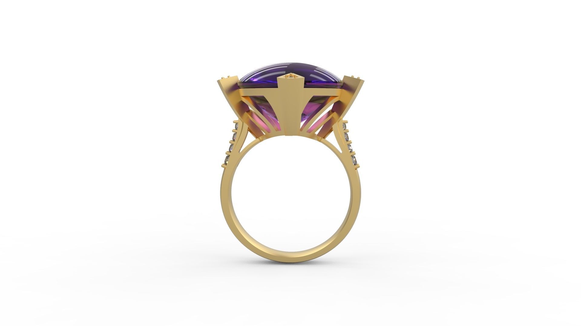 Woman Solitaire Ring 893 3D print model_1
