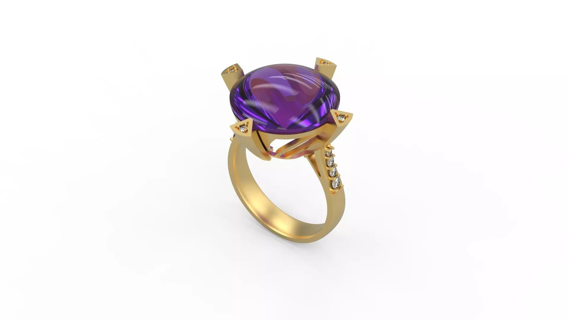 Woman Solitaire Ring 893 3D print model_0