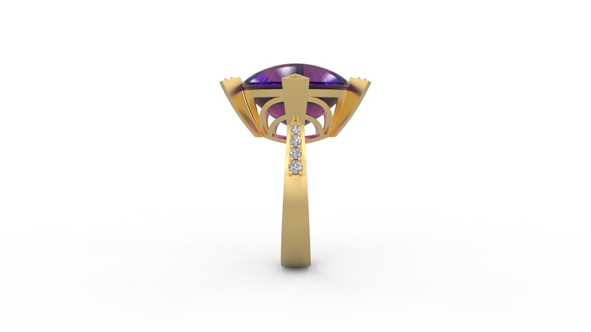 Woman Solitaire Ring 893 3D print model_2