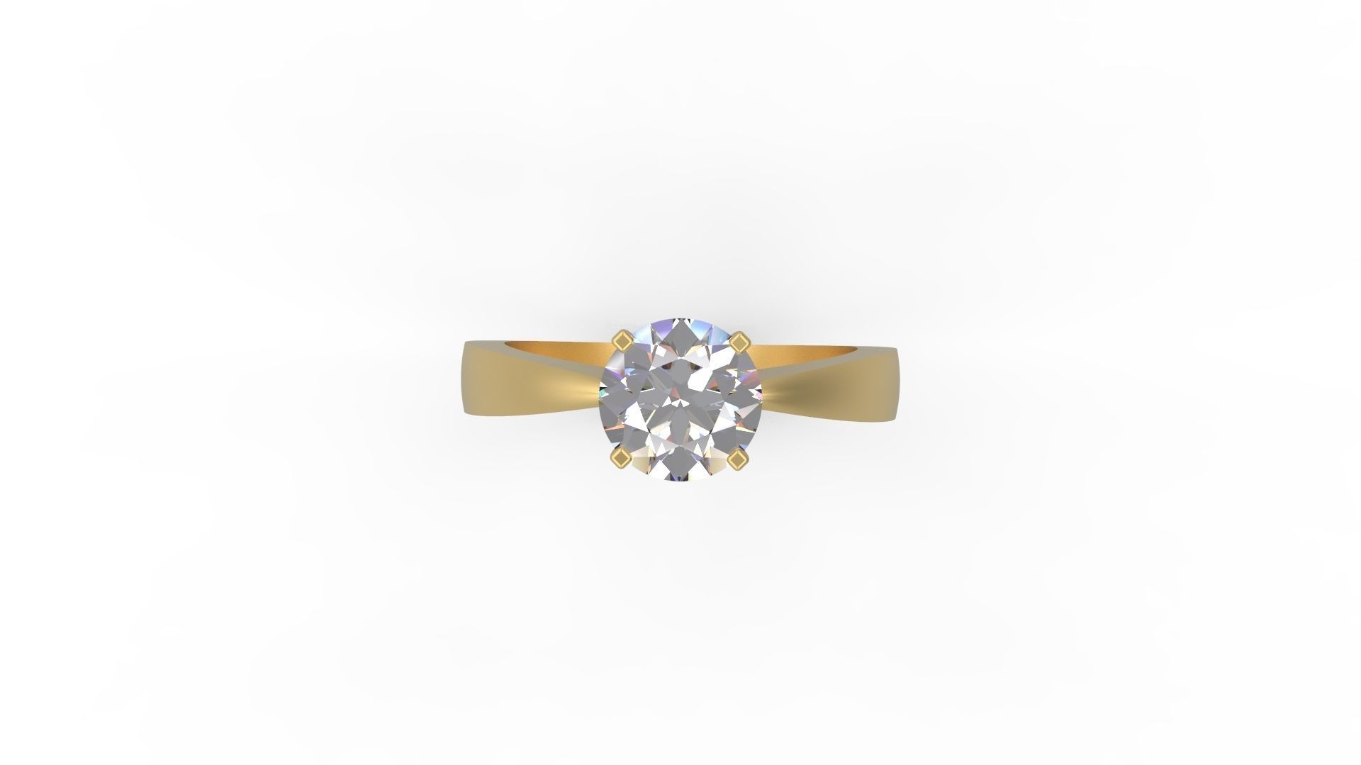 Woman Solitaire Ring 890 3D print model_4