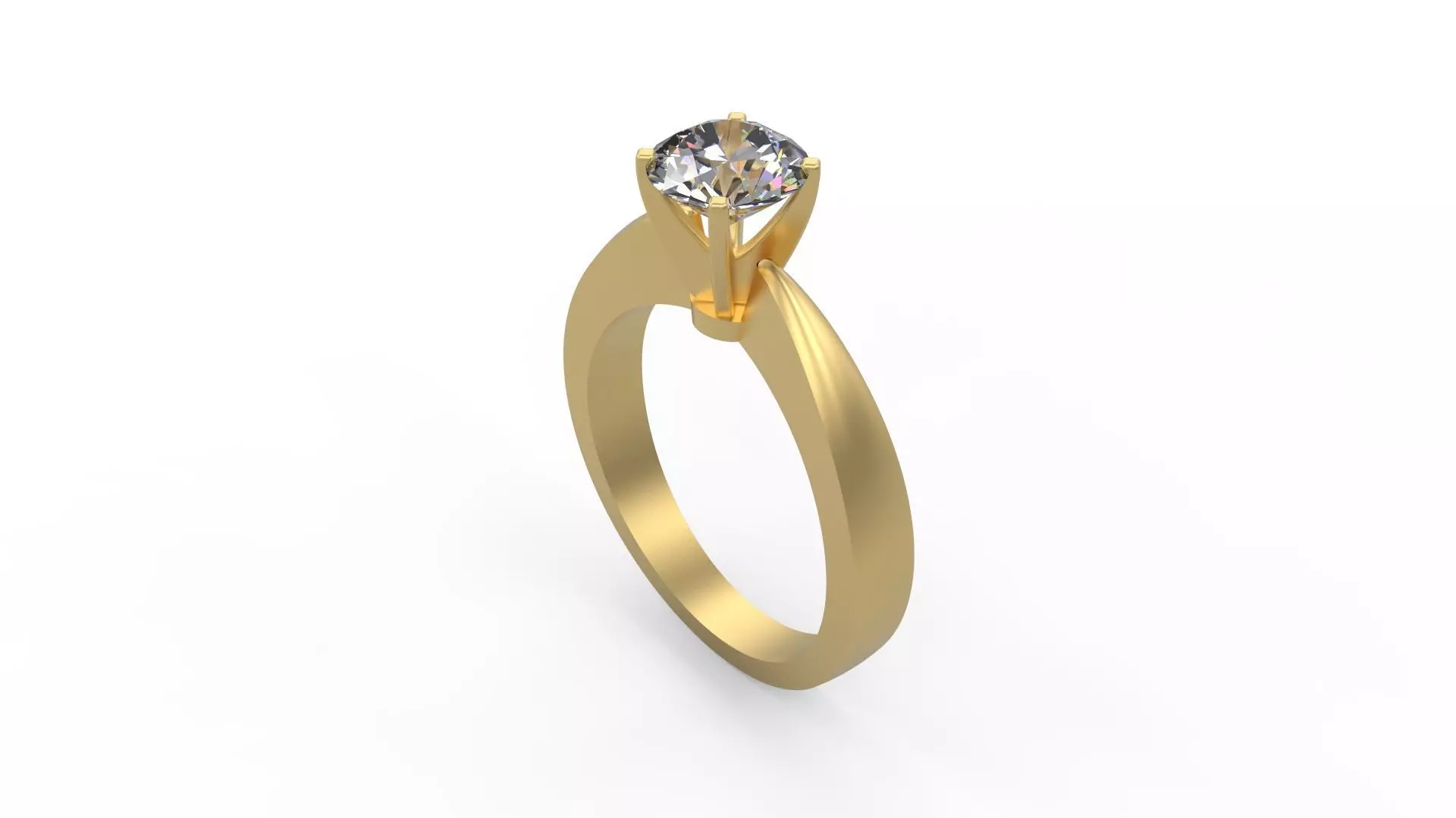 Woman Solitaire Ring 890 3D print model_0