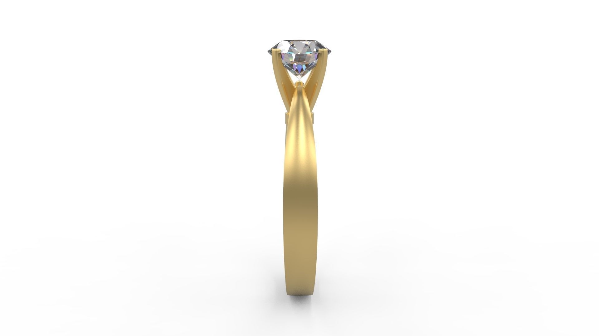 Woman Solitaire Ring 890 3D print model_2