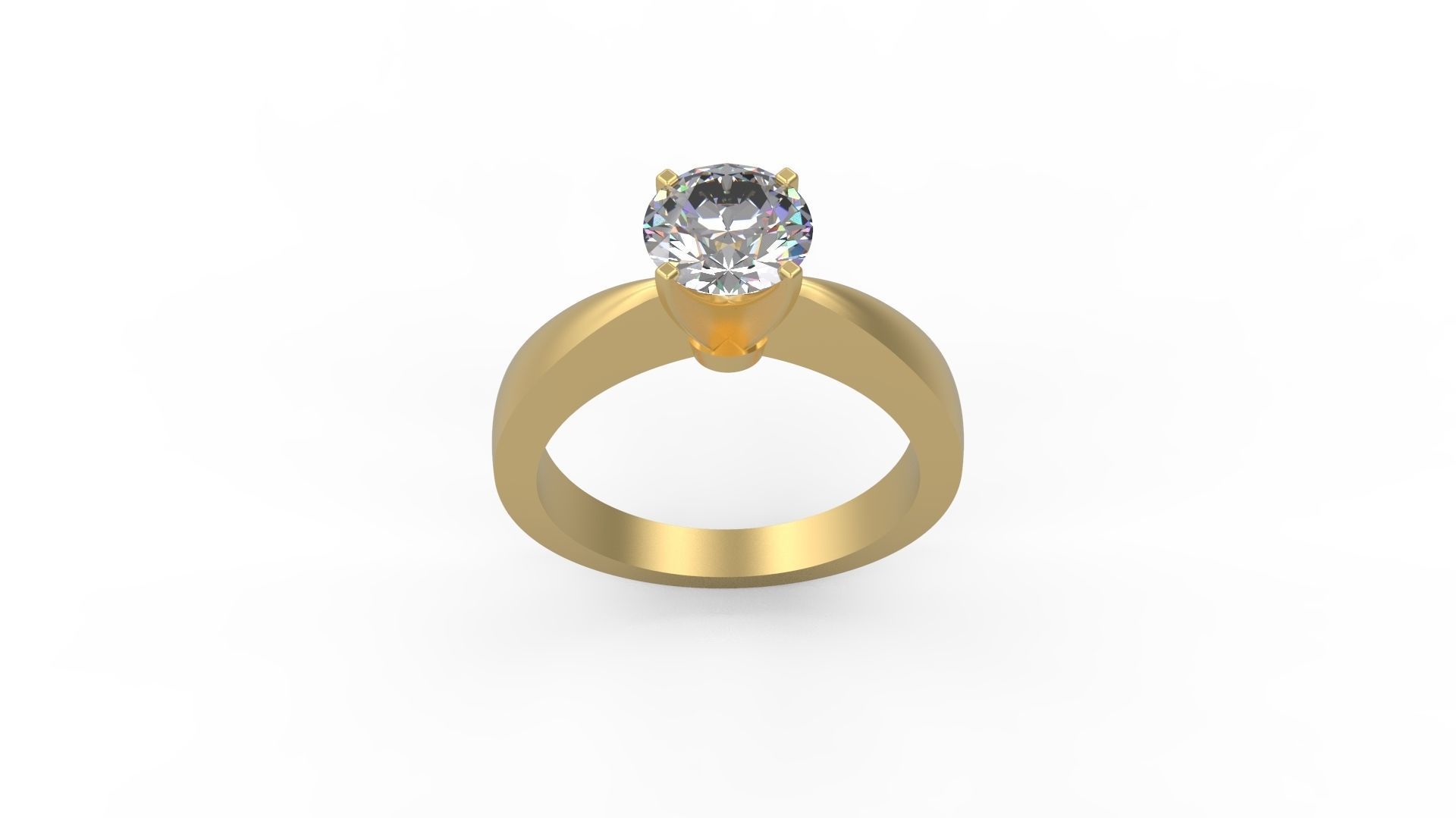 Woman Solitaire Ring 890 3D print model_3