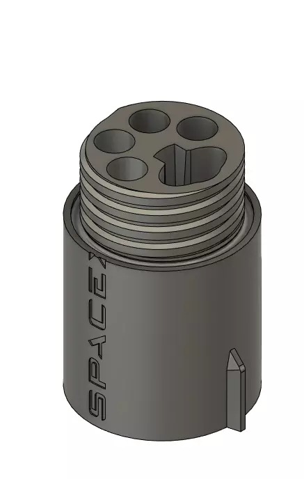 Starship shaped joint holder 3D print model_0