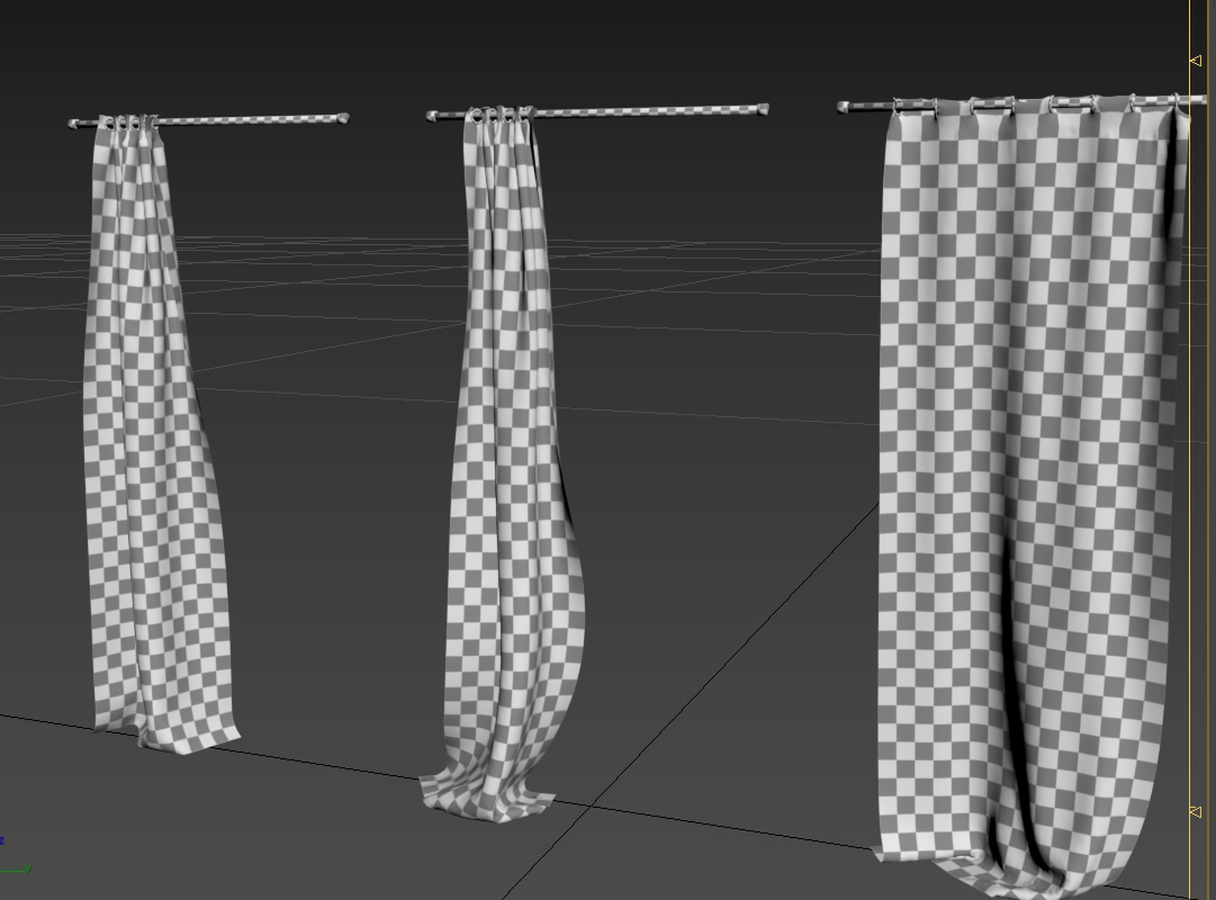 Animated curtain fabric 3D model_5