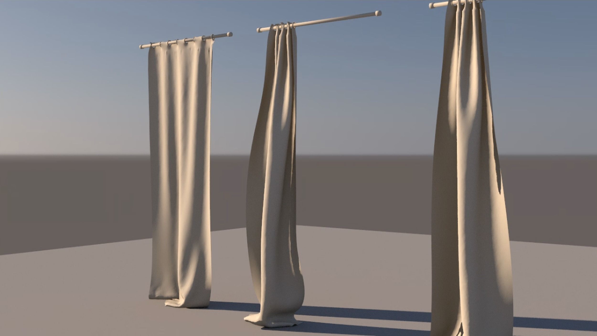 Animated curtain fabric 3D model_8